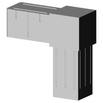 Curva 90° (2 assi, 2 ingressi) – per profilo 20x20x1,5 mm - grigio (Klemp)
