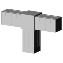 Trójnik (2 osie, 3 gniazda) – Szary - do profila 20x20x1,5 mm (Klemp) Trójnik (2 osie, 3 gniazda) – Szary - do profila 20x20x1,5 mm (Klemp)