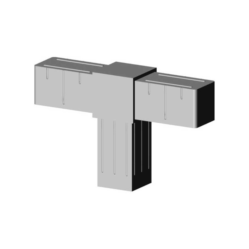 Giunto a T (2 assi, 3 ingressi) – per profilo 20x20x1,5 mm - grigio (Klemp) - Giunti in plastica per profili quadrati Giunto a T (2 assi, 3 ingressi) – per profilo 20x20x1,5 mm - grigio (Klemp) - Giunti in plastica per profili quadrati