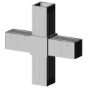 Kreuzverbinder (2 Achsen, 4 Öffnungen) – für Profil 20x20x1,5 mm - grau (Klemp) Kreuzverbinder (2 Achsen, 4 Öffnungen) – für Profil 20x20x1,5 mm - grau (Klemp)