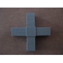 Conector cruzado (2 ejes, 4 entradas) – para perfil 20x20x1,5 mm - gris (Klemp) Conector cruzado (2 ejes, 4 entradas) – para perfil 20x20x1,5 mm - gris (Klemp)