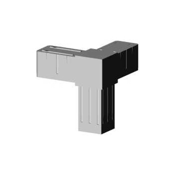 Corner T-Connector (3 axes, 3 slots) – for profile 20x20x1.5 mm - grey (Klemp)