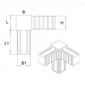 Eck-T-Verbindungsstück (3 Achsen, 3 Öffnungen) – für Profil 20x20x1,5 mm - grau (Klemp) Eck-T-Verbindungsstück (3 Achsen, 3 Öffnungen) – für Profil 20x20x1,5 mm - grau (Klemp)