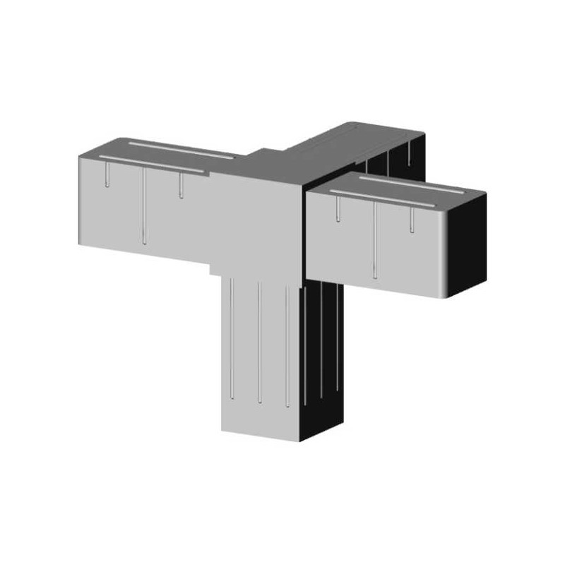 Eckwinkel (3 Achsen, 4 Öffnungen) – für Profil 20x20x1,5 mm - grau (Klemp) - Kunststoffverbinder für Quadratprofile Profile Eckwinkel (3 Achsen, 4 Öffnungen) – für Profil 20x20x1,5 mm - grau (Klemp) - Kunststoffverbinder für Quadratprofile Profile