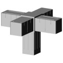 Kreuzverbinder (3 Achsen, 5 Öffnungen) – für Profil 20x20x1,5 mm - grau (Klemp) Kreuzverbinder (3 Achsen, 5 Öffnungen) – für Profil 20x20x1,5 mm - grau (Klemp)