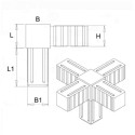Krzyżak (3 osie, 5 gniazd) – Szary - do profila 20x20x1,5 mm (Klemp) Krzyżak (3 osie, 5 gniazd) – Szary - do profila 20x20x1,5 mm (Klemp)