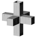 Krzyżak (3 osie, 6 gniazd) – Szary - do profila 20x20x1,5 mm (Klemp) Krzyżak (3 osie, 6 gniazd) – Szary - do profila 20x20x1,5 mm (Klemp)