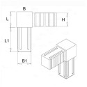 Curva 90° (2 assi, 2 ingressi) – per profilo 20x20x1,5 mm - antracite (Klemp) Curva 90° (2 assi, 2 ingressi) – per profilo 20x20x1,5 mm - antracite (Klemp)