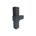 Conector en T (2 ejes, 3 entradas) – para perfil 20x20x1,5 mm - antracita (Klemp)