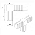 Giunto a T (2 assi, 3 ingressi) – per profilo 20x20x1,5 mm - antracite (Klemp) Giunto a T (2 assi, 3 ingressi) – per profilo 20x20x1,5 mm - antracite (Klemp)