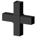 Giunto a croce (2 assi, 4 ingressi) – per profilo 20x20x1,5 mm - antracite (Klemp) Giunto a croce (2 assi, 4 ingressi) – per profilo 20x20x1,5 mm - antracite (Klemp)