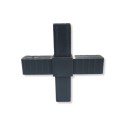 Giunto a croce (2 assi, 4 ingressi) – per profilo 20x20x1,5 mm - antracite (Klemp) Giunto a croce (2 assi, 4 ingressi) – per profilo 20x20x1,5 mm - antracite (Klemp)