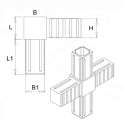 Connecteur croisé (2 axes, 4 emplacements) – pour profil 20x20x1,5 mm - anthracite (Klemp) Connecteur croisé (2 axes, 4 emplacements) – pour profil 20x20x1,5 mm - anthracite (Klemp)