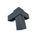 Eck-T-Verbindungsstück (3 Achsen, 3 Öffnungen) – für Profil 20x20x1,5 mm - anthrazit (Klemp)