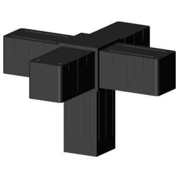 Conector cruzado (3 ejes, 5 entradas) – para perfil 20x20x1,5 mm - antracita (Klemp)