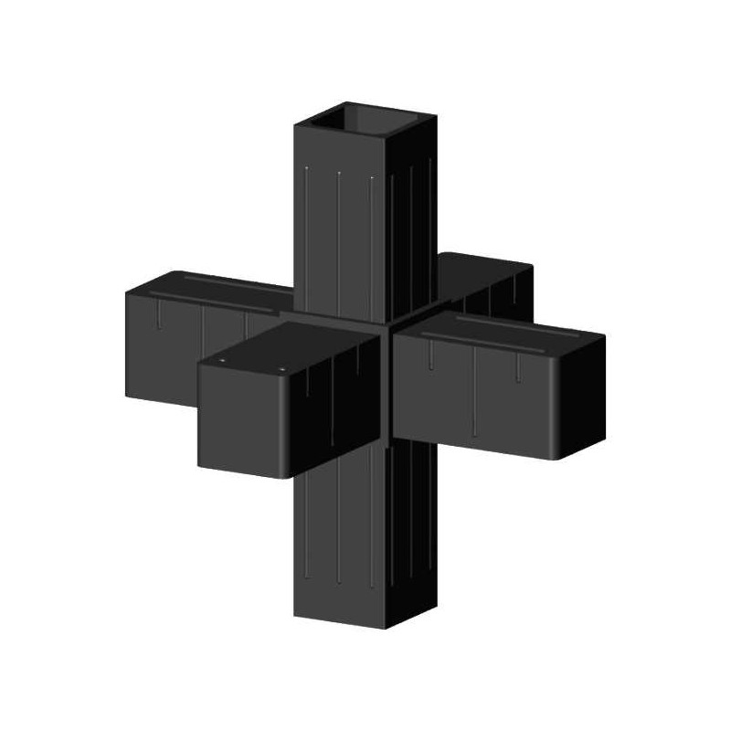 Kreuzverbinder (3 Achsen, 6 Öffnungen) – für Profil 20x20x1,5 mm - anthrazit (Klemp) - Kunststoffverbinder für Quadratprofile Profile Kreuzverbinder (3 Achsen, 6 Öffnungen) – für Profil 20x20x1,5 mm - anthrazit (Klemp) - Kunststoffverbinder für Quadratprofile Profile