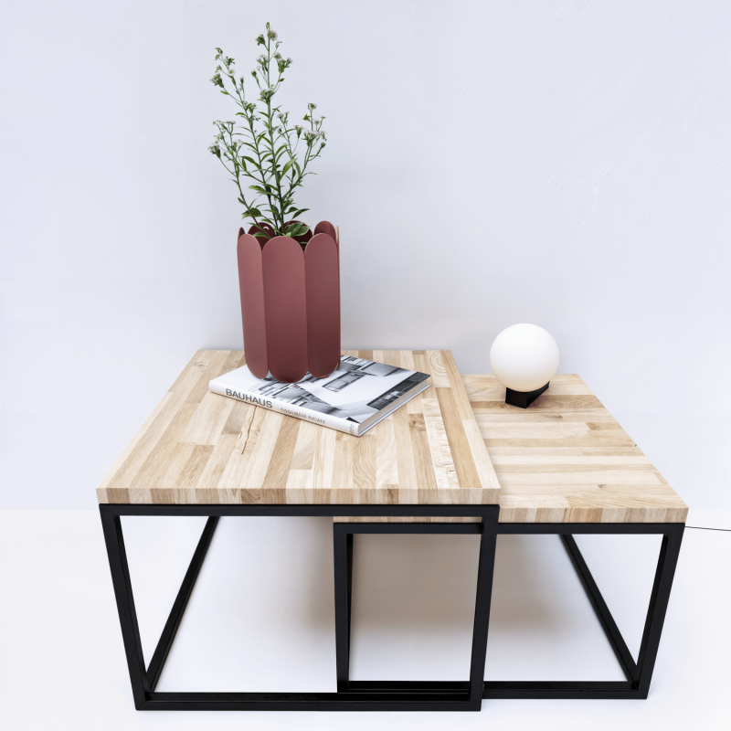 Coffee Table – 2-in-1 Set, Black Frame (Klemp) - Coffee table frame Coffee Table – 2-in-1 Set, Black Frame (Klemp) - Coffee table frame