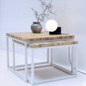 Mesa de café – Set 2 en 1, Estructura blanca (Klemp) Mesa de café – Set 2 en 1, Estructura blanca (Klemp)