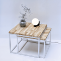 Coffee Table – 2-in-1 Set, White Frame (Klemp) Coffee Table – 2-in-1 Set, White Frame (Klemp)