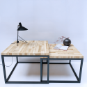 Mesa de café – Set 2 en 1, Estructura antracita (Klemp) Mesa de café – Set 2 en 1, Estructura antracita (Klemp)