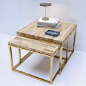 Salontafel – Set 2 in 1, Gouden frame (Klemp) Salontafel – Set 2 in 1, Gouden frame (Klemp)