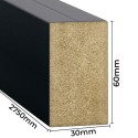 Listones de MDF independientes 10pc Estera negra - 30x60mm (Klemp)