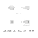 Female single socket Type 42S, 25 mm, Black (Klemp) Female single socket Type 42S, 25 mm, Black (Klemp)