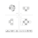Four socket cross Type 26S, 40 mm, Galvanized (Klemp) Four socket cross Type 26S, 40 mm, Galvanized (Klemp)