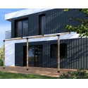 Wall-mounted pergola with slanted roof (Klemp) Wall-mounted pergola with slanted roof (Klemp)