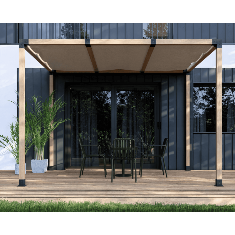 Tetto di ricambio per gazebo pergola 3x3 m poliestere marrone chiaro