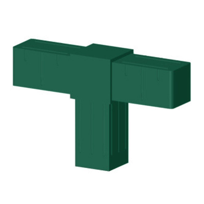T-stuk (2 assen, 3 ingangen) – voor buis 20x20x2 mm - groen (Klemp) - Kunststof verbindingsstukken voor vierkante profielen T-stuk (2 assen, 3 ingangen) – voor buis 20x20x2 mm - groen (Klemp) - Kunststof verbindingsstukken voor vierkante profielen