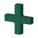 Kruiskoppeling (2 assen, 4 ingangen) – voor buis 20x20x2 mm - groen (Klemp) Kruiskoppeling (2 assen, 4 ingangen) – voor buis 20x20x2 mm - groen (Klemp)