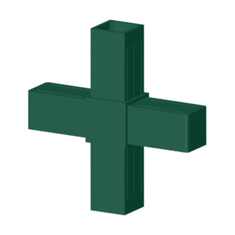 Kruiskoppeling (2 assen, 4 ingangen) – voor buis 20x20x2 mm - groen (Klemp) - Kunststof verbindingsstukken voor vierkante profielen Kruiskoppeling (2 assen, 4 ingangen) – voor buis 20x20x2 mm - groen (Klemp) - Kunststof verbindingsstukken voor vierkante profielen