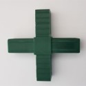 Kruiskoppeling (2 assen, 4 ingangen) – voor buis 20x20x2 mm - groen (Klemp) Kruiskoppeling (2 assen, 4 ingangen) – voor buis 20x20x2 mm - groen (Klemp)