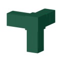 Hoekig T-stuk (3 assen, 3 ingangen) – voor buis 20x20x2 mm - groen (Klemp) Hoekig T-stuk (3 assen, 3 ingangen) – voor buis 20x20x2 mm - groen (Klemp)