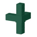 Coude d’angle (3 axes, 4 emplacements) – pour tube 20x20x2 mm - vert (Klemp) Coude d’angle (3 axes, 4 emplacements) – pour tube 20x20x2 mm - vert (Klemp)