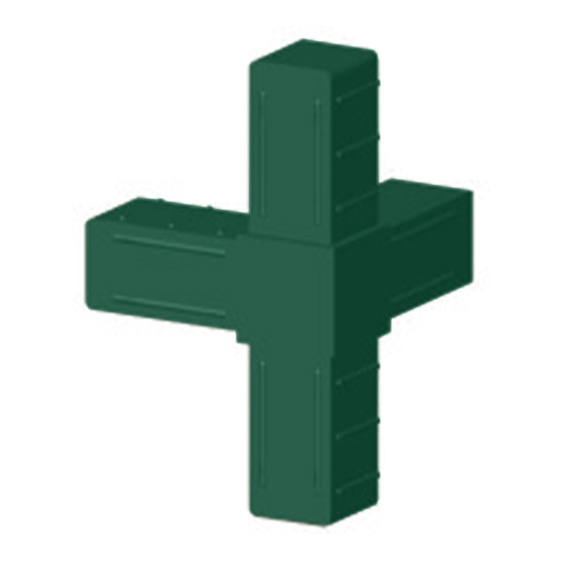 Kolano narożnikowe (3 osie, 4 gniazda) - Zielony - do rury 20x20x1,5 mm (Klemp) - Łączniki plastikowe do profili kwadratowych Kolano narożnikowe (3 osie, 4 gniazda) - Zielony - do rury 20x20x1,5 mm (Klemp) - Łączniki plastikowe do profili kwadratowych