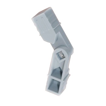 Bocht 90° (2 assen, 2 ingangen) – voor buis 20x20x2 mm - grijs (Klemp)