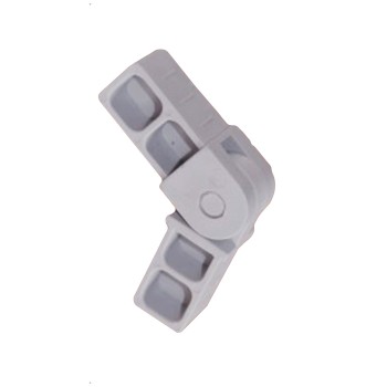 Łącznik kątowy 180° (2 osie, 2 gniazda) - Szary - do rury 20x20x1,5 mm (Klemp)