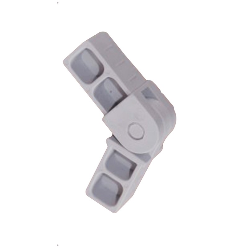 Connecteur d’angle 180° (2 axes, 2 emplacements) – pour tube 20x20x1,5 mm - gris (Klemp) - Connecteurs en plastique pour profils carrés