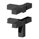 Corner Elbow (3 axes, 4 slots) – for pipe 30x30x2 mm - black (Klemp)