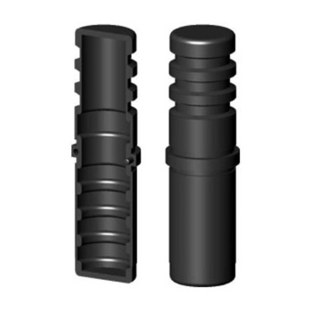 Straight connector / Coupling / Extension – for pipe 30x2 mm - black (Klemp)