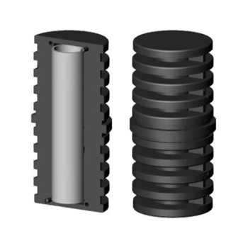 Rechte koppeling / Verlengstuk / Manchet – voor buis 50x2 mm met metalen kern - zwart (Klemp)
