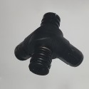 Curva angolare (3 assi, 4 ingressi) – per tubo 40x2 mm - nero (Klemp) Curva angolare (3 assi, 4 ingressi) – per tubo 40x2 mm - nero (Klemp)