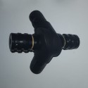 Curva angolare (3 assi, 4 ingressi) – per tubo 40x2 mm - nero (Klemp) Curva angolare (3 assi, 4 ingressi) – per tubo 40x2 mm - nero (Klemp)