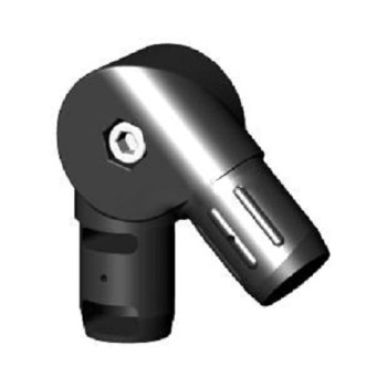 90° Elbow (2 axes, 2 slots) – for pipe 30x3 mm - black (Klemp)