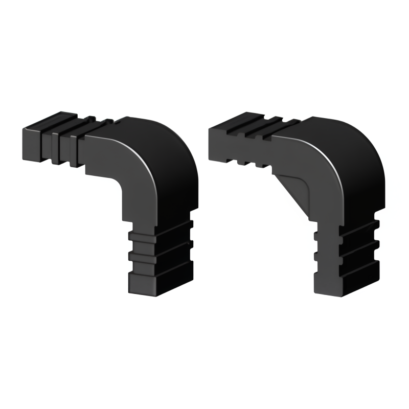 Curva 90° (2 assi, 2 ingressi) – per tubo 20x10x1,5 mm - nero (Klemp) - Giunti in plastica per profili rettangolari