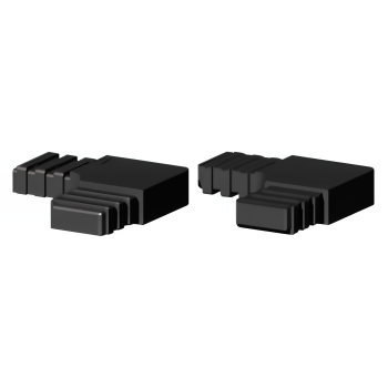 Coude 90° (2 axes, 2 emplacements) – pour tube 20x10x1 mm - noir (Klemp)