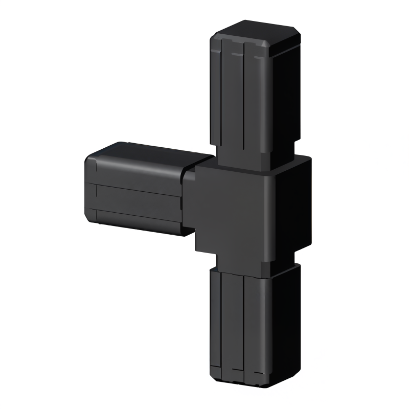 Bocht 90° (2 assen, 2 ingangen) – voor buis 13x13x1 mm - zwart (Klemp) - Kunststof verbindingsstukken voor vierkante profielen Bocht 90° (2 assen, 2 ingangen) – voor buis 13x13x1 mm - zwart (Klemp) - Kunststof verbindingsstukken voor vierkante profielen