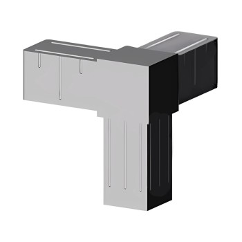 Corner T-Connector (3 axes, 3 slots) – for tube 40x40x2 mm - grey (Klemp)